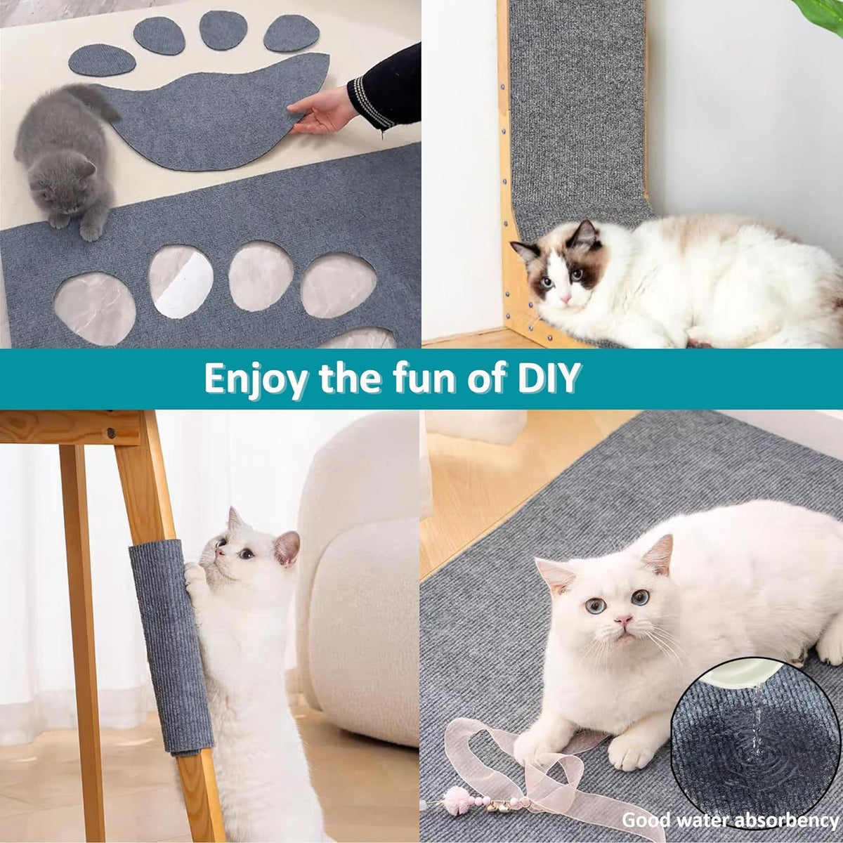 Cat Scratch Couch Furniture Protector, Adhesive Cat Scratch Pad Deterrent for Furniture, DIY Climbing Cat Scratcher Couch Protector from Cat Claws Furniture Protectors from Cats Scratching