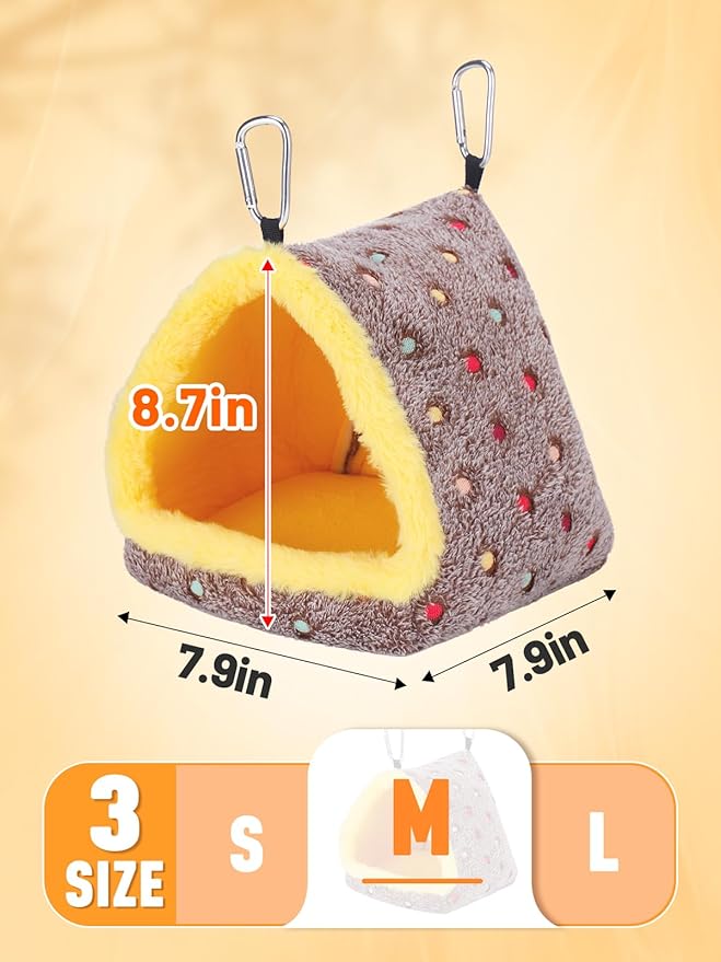 Medium Winter Warm Bird Nest for Cage - Comfortable Bird Bed with Support Board, Hanging Hammock Shed Hideaway Hut Gift for Macaws African Grey Amazon Parrots