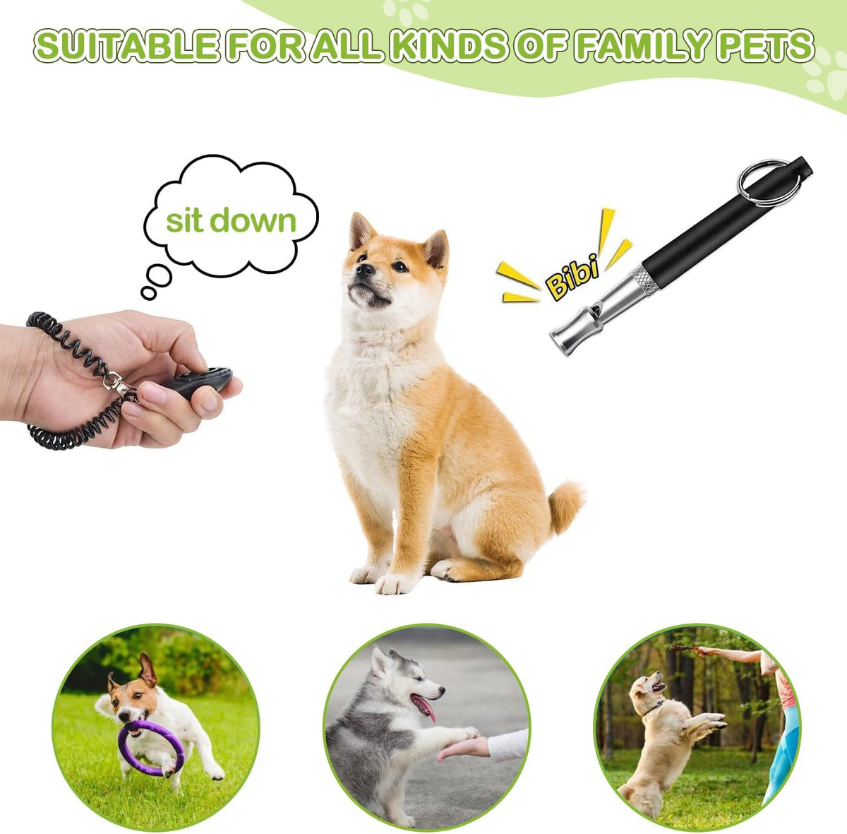 JIURUN Dog Treat Bag - Dog Training Treat Bag, Treat pouchs for Pet Training with Dog Treat Bag, Puppy Training Clicker, Collapsible Dog Bowl, 2 Dog Poop Bag