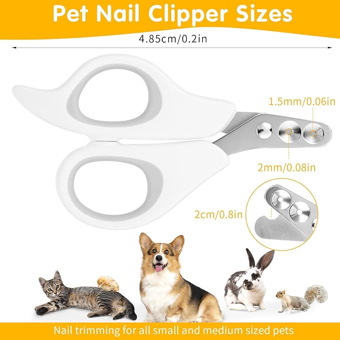 Cat Nail Clippers with Circular Cut Hole, Dogs Pets Nail Clippers & Trimmers Puppy Nails Clipper Cat Claw Trimmer with Safety Guard -Avoid Over Cutting Pet Nails Clipper for Novice Pet Families