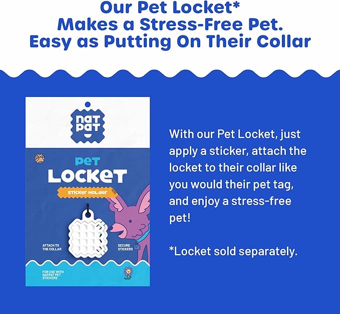 NATPAT Pet Zen Calming Patches for Dogs & Cats – Non-Medicated Effective Stress Relief for Travel, Fireworks & Separation Anxiety - Long Lasting & Non-Toxic (24 Patches) - Locket Sold separetely