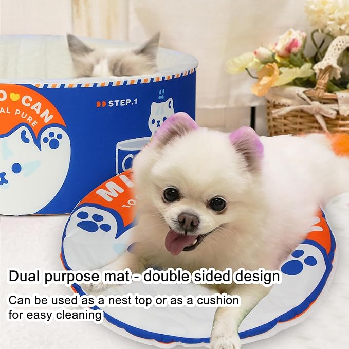寵幸 Ramen Noodle Dog & Cat Bed,Keep Warm and Super Soft Creative Pet Nest for Indoor Cats,Removable Washable Cushion for Small Medium Large Dogs and Cats