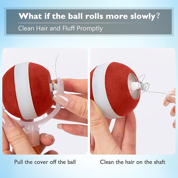 YVE LIFE Interactive Cat Toys Ball for Indoor Cats,[2025 Newly Upgraded] Agile Moving Cat Ball with Elastic Mesh Tail,Automatic Kitten Toys for Bored Indoor Adult Cats,Motion Activated (Burgundy)