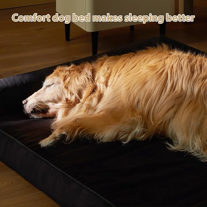 BFPETHOME Washable Dog Beds for Large Dogs, Orthopedic Dog Bed Large, Big Couch with Removable Washable Cover, Waterproof Lining and Nonskid Bottom, Egg-Crate Foam Pet Sofa Bed for Sleeping