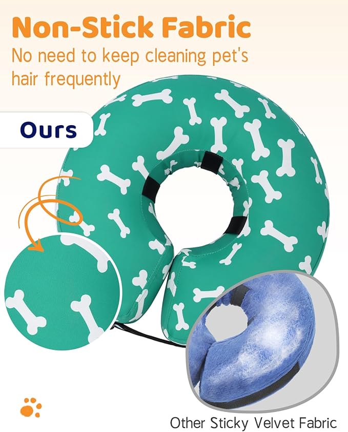 Supet Inflatable Dog Cone Collar Alternative After Surgery, Doggie Neck Donut Collar Recovery ECollar for Post Surgery, Soft Dog Cone for Small Medium Puppies Cats