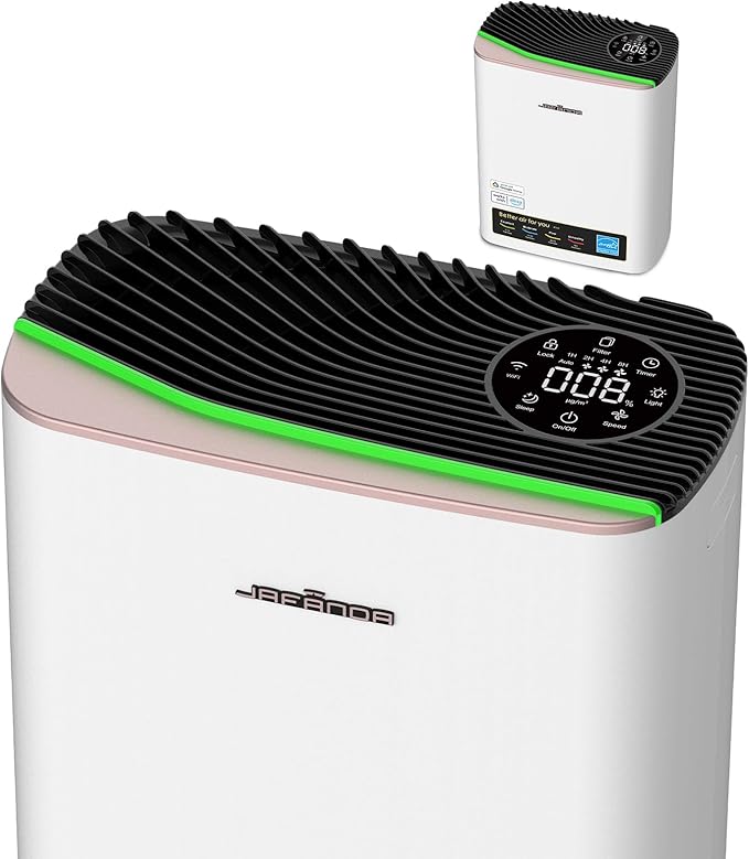 Jafanda Air Purifiers for Home Up to 1100ft² Large Room,HEPA Filter Removes 99.97% of Allergens,Dust,Smoke,and Odors,Activated CarbonTrue HEPA Filters,20dB Quiet Air Purifier (JF239-Rose gold)