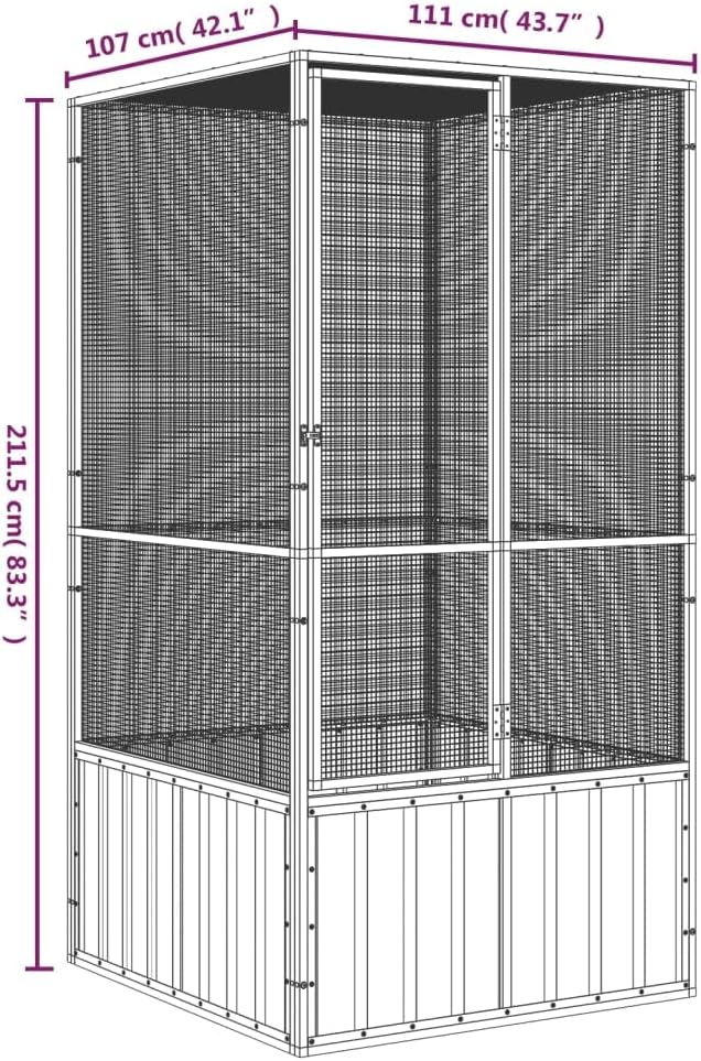 Steel Bird Cage, Large Flight King Bird Cage for Cockatiels African Grey Quaker Amazon Sun Parakeets Green Cheek Conures Pigeons Parrot Bird Cage Birdcage, Gray 43.7"x42.1"x83.3"