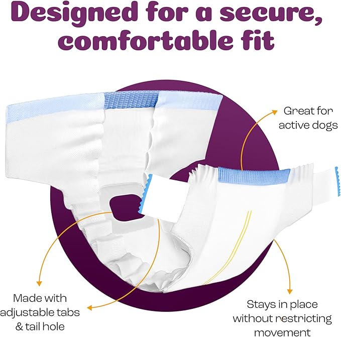 Inspire Pet Care Dog Diapers Female Dogs | Bulk Value Doggie Incontinence, Accidents, for Heat, Pee or Period and Housebreaking (X-Large (56 Count))
