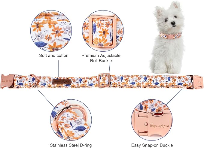Unique style paws Dog Collar Metal Buckle Collar for Autumn Winter Christmas for Small Medium Large Boys Girls Dogs