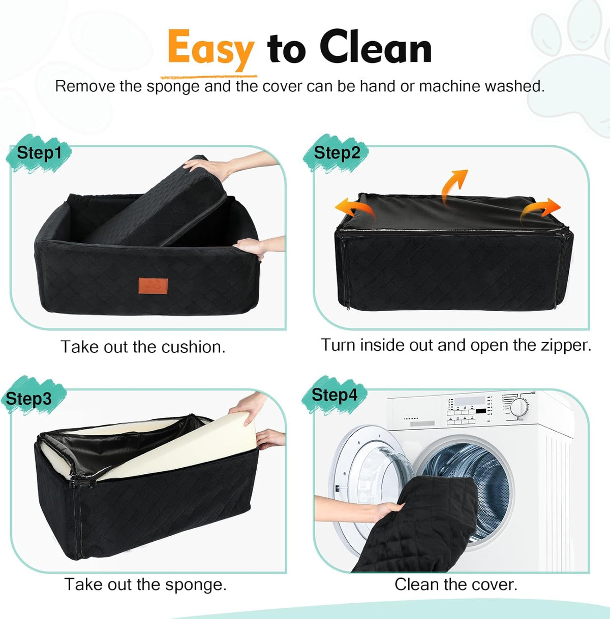 Dog Car Seat for Large Medium Dogs,Portable Washable Pet Car Seat Under 55 lbs,Dog Booster Seat with Thick Cushion,2 Safety Leashes Travel Car Dog Bed