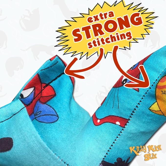 Kitty Kick Stix 15" Catnip Kicker Toy – Set of 2 | Handmade in USA | Interactive Cat & Kitten Toy | Durable Kicker Packed with 100% Potent Catnip for All Breeds (Cat Selfies)