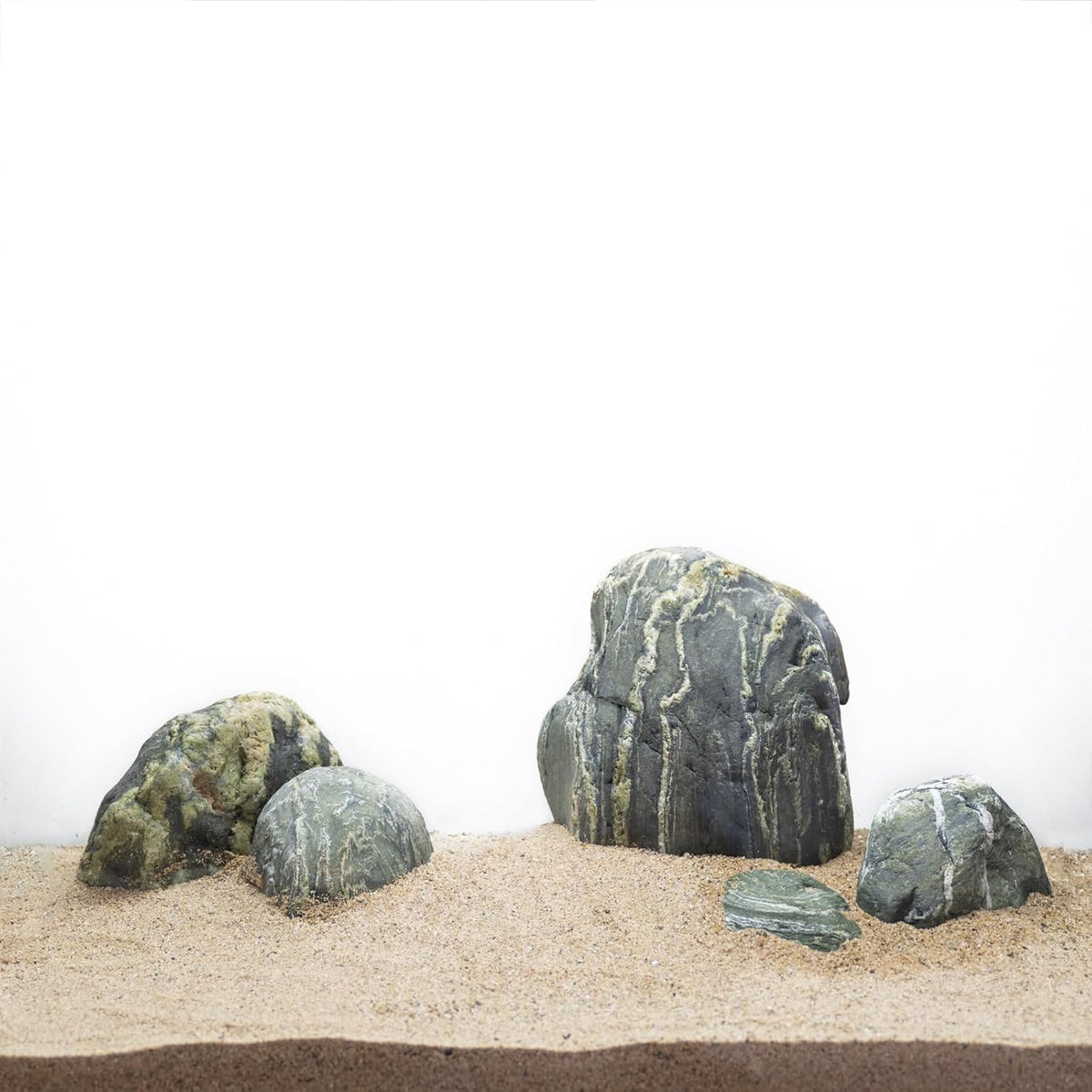 Aquarium Stone Green River Rock 40LB Rocks aquascaping Fish Tank Decor Rocks for Aquariums Fairy Gardens Model Railroads Dioramas Wargaming Mosaic Art（4-10inch / 7PCS）