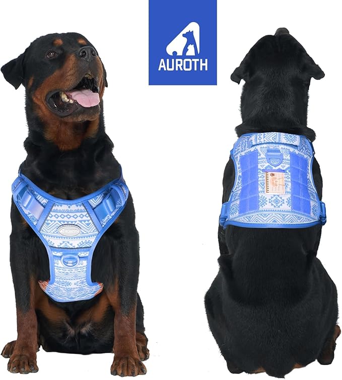 AUROTH Tactical Dog Harness for Large Dogs No Pull Adjustable Pet Harness Reflective K17 Working Training Easy Control Pet Vest Military Service Dog Harnesses