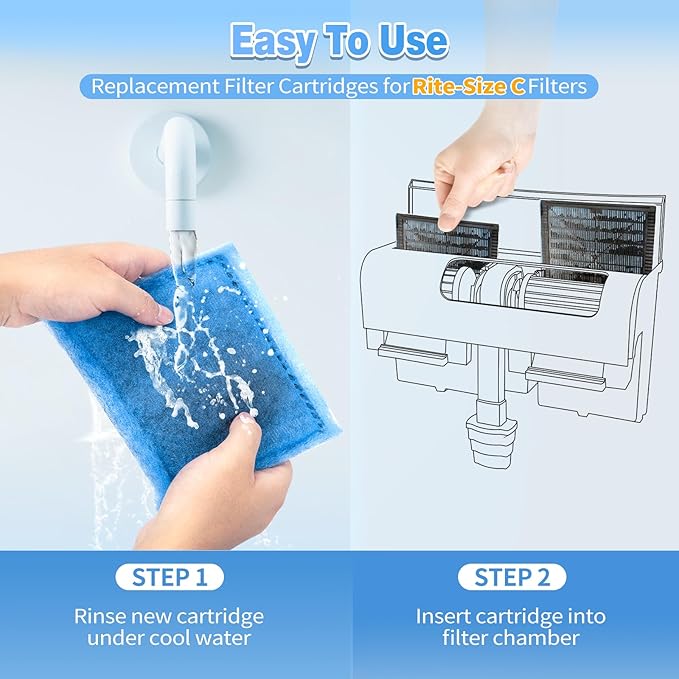 8/16/32 Pack Rite-Size C Filter Cartridges Compatible with MarineLand Penguin PRO Power Filters 275/375 & Original Penguin Power Filters 200/350 - Rite-Size C Replacement Filter Cartridges