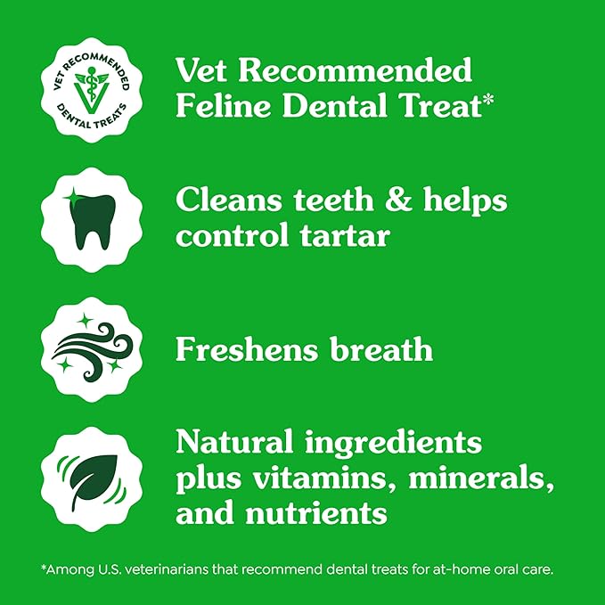 Greenies Feline Adult Dental Cat Treats, Catnip Flavor, 4.6 oz. Pack
