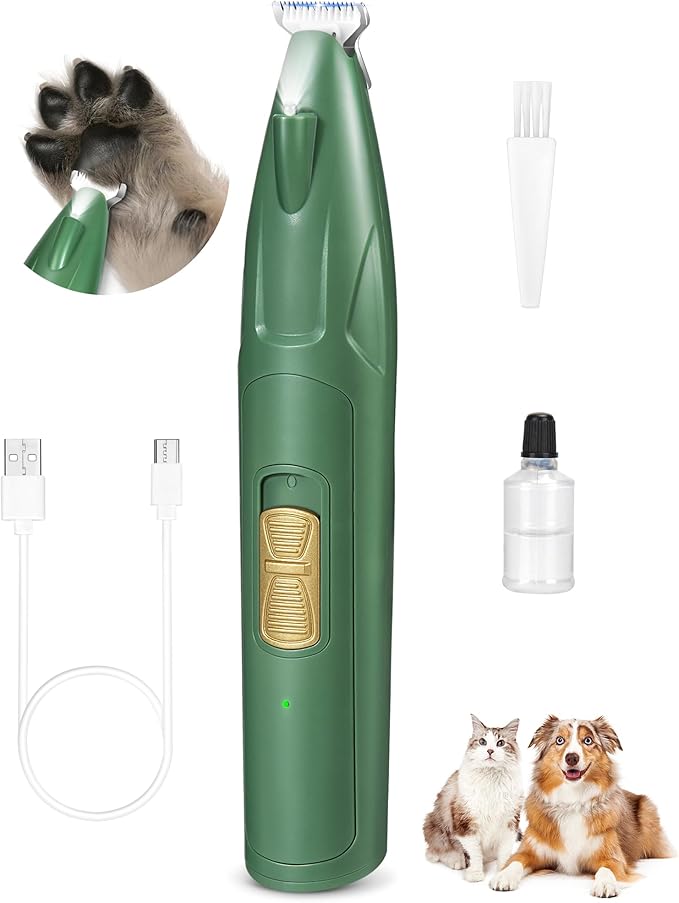 LEYOUFU Dog Paw Trimmer with LED Light, 2 Speed Dog Clippers for Grooming Small Dogs, Rechargeable Low Noise Pet Shaver for Trimming Dogs Cats Hair Around Paws, Eyes, Ears, Face, Rump