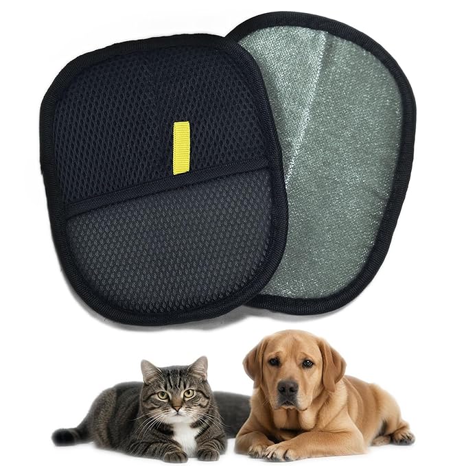 Pet Hair Removal Gloves for Cats & Dogs – Reusable Grooming Glove with Static Charge to Remove Fur from Furniture, Carpet, Car Seats & Clothes – Upgraded Pet Hair Remover Mitt(2PCS)