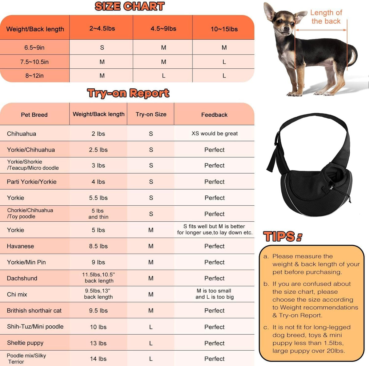 YUDODO Pet Sling Carrier for Small Dogs & Cats – Hands-Free Puppy Carrier with Safety Hook, Large Zipper Pocket, Soft Breathable Mesh, Adjustable Strap & Reflective Strip (Black 2.0 S)