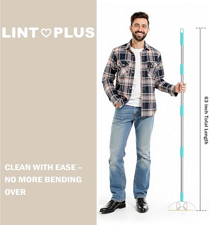 63“Ultra Long Carpet Rake by LINTPLUS-Heavy Duty Carpet Scraper & Pet Hair Remover for Deep Cleaning, Efficient Dog Hair Remover for Carpets,Rugs,Furniture-Durable Carpet Rake for Home Use