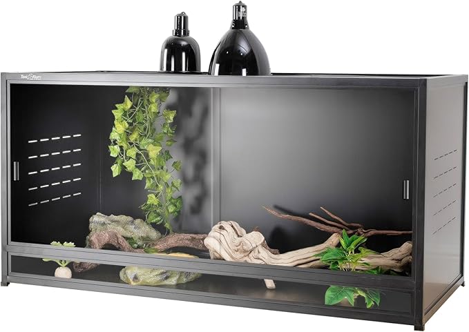 Reptile Terrarium 120 Gallon Large, PVC Enclosure Breeding Tank for Bearded Dragon Gecko Lizard Snake, Wide Breeding Lounge Vivarium Area with Ventilation, Suit for Juvenile to Adult Reptiles