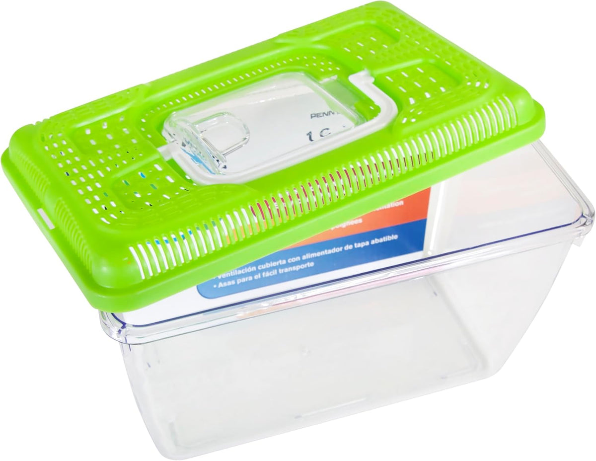 Penn-Plax Small World Habitat – Portable Clear and Transparent Plastic Tank – Excellent for Small Critters and Creatures – Easy to Clean & Handle – 1 Gallon, 10"L x 5.43"W x 6.26"H