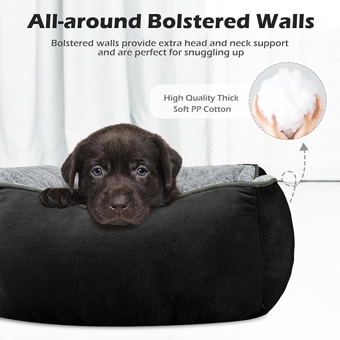 INVENHO Medium Dog Bed Rectangle Washable Orthopedic Soft Calming Sleeping Pet Cuddler with Anti-Slip Bottom