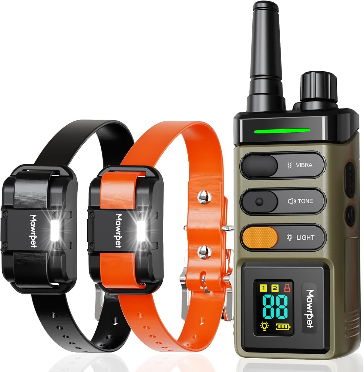 Dog Shock Collar 2 Dogs (15-120lb), 5200FT Range, IPX7 Waterproof, 4 Training Modes, Orange/Black