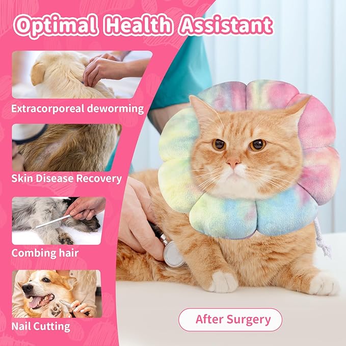 Dog Cat Surgical Recovery Cone Dog Protective Collar, Pet Recovery E-Collar Soft Neck Cone to Stop Licking Wound for Cats & Kittens Small Dog After Surgery