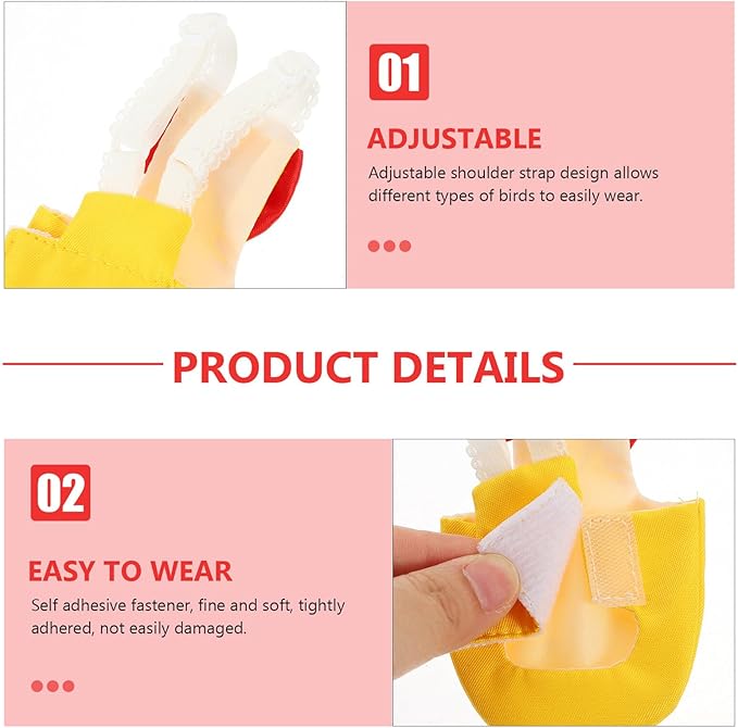 NUOBESTY Lightweight Parrot Diaper Flight Suit Comfortable Bird Clothes for Parakeets Cockatiels Conures Training Harness Prevent Messy Accidents Stylish Yellow