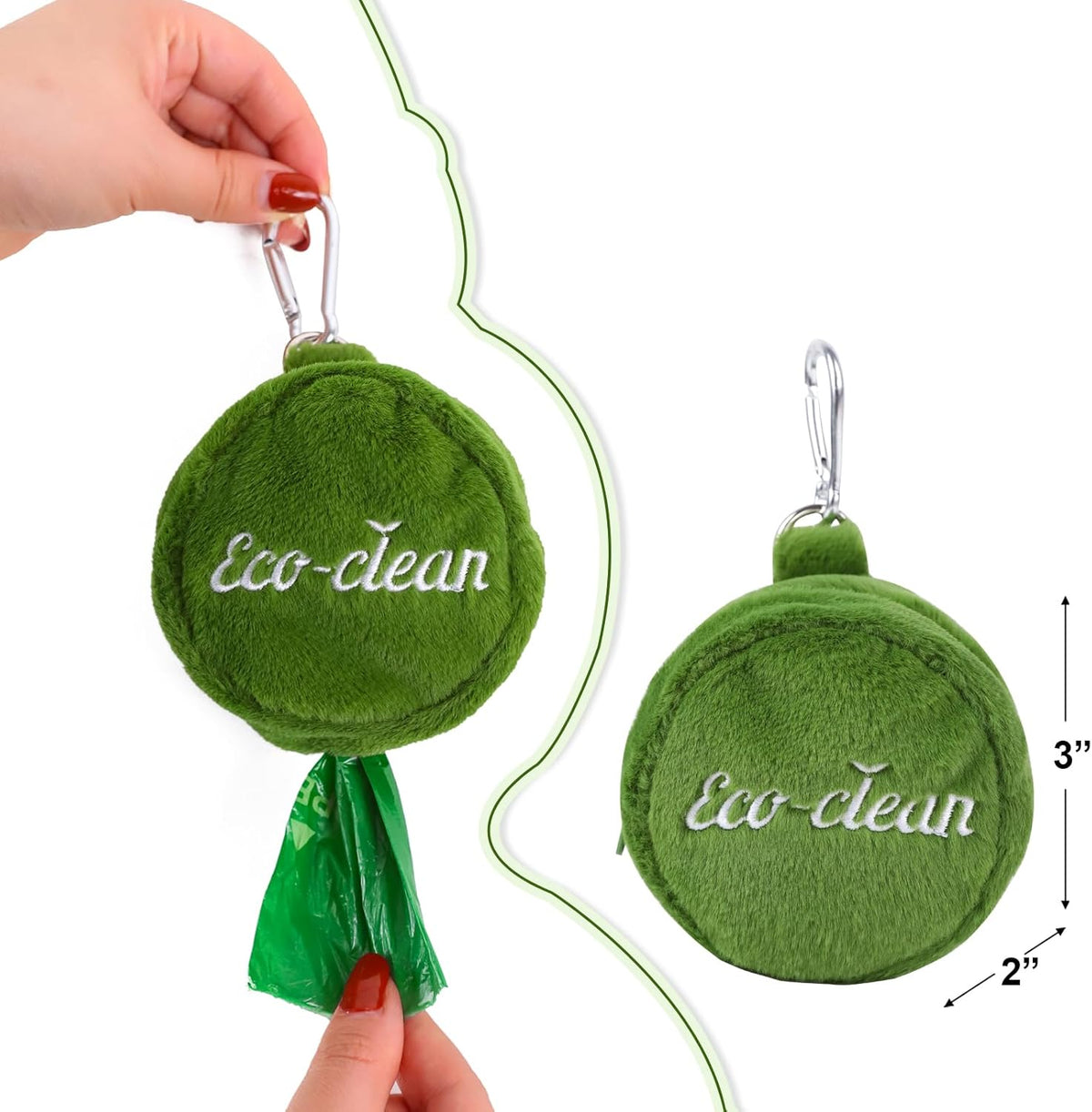 ECO-CLEAN Dog Poop Bags with 3 Bags Left Indicator - 360 Count Extra Thick and Leak Proof Pet Waste Bags with 1 dispenser, Unscented