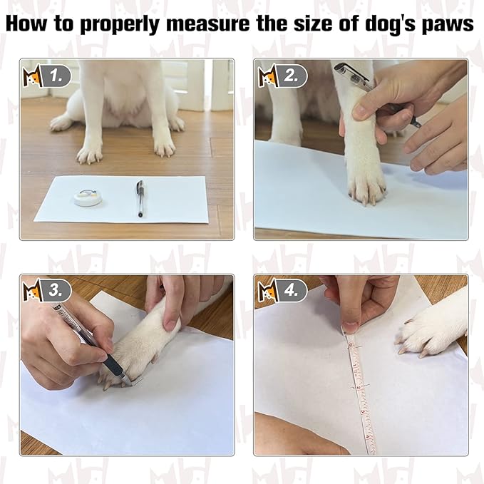 BEAUTYZOO Anti Slip Dog Socks for Small Medium Large Dogs with Grips Straps on Hardwood Floor Protection Wear, Traction Control 4 Pairs Double Side Paw Protector to Prevent Licking for Girl or Boy