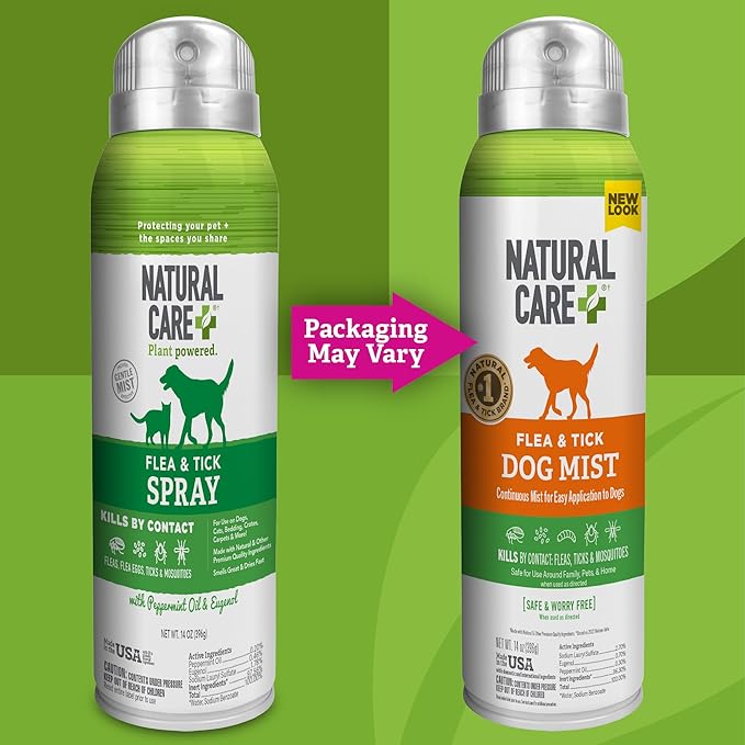 Natural Care Flea and Tick Spray for Dogs - Flea & Tick Treatment for Dogs - Flea & Tick Killer with Certified Natural Oils - 14 Ounces