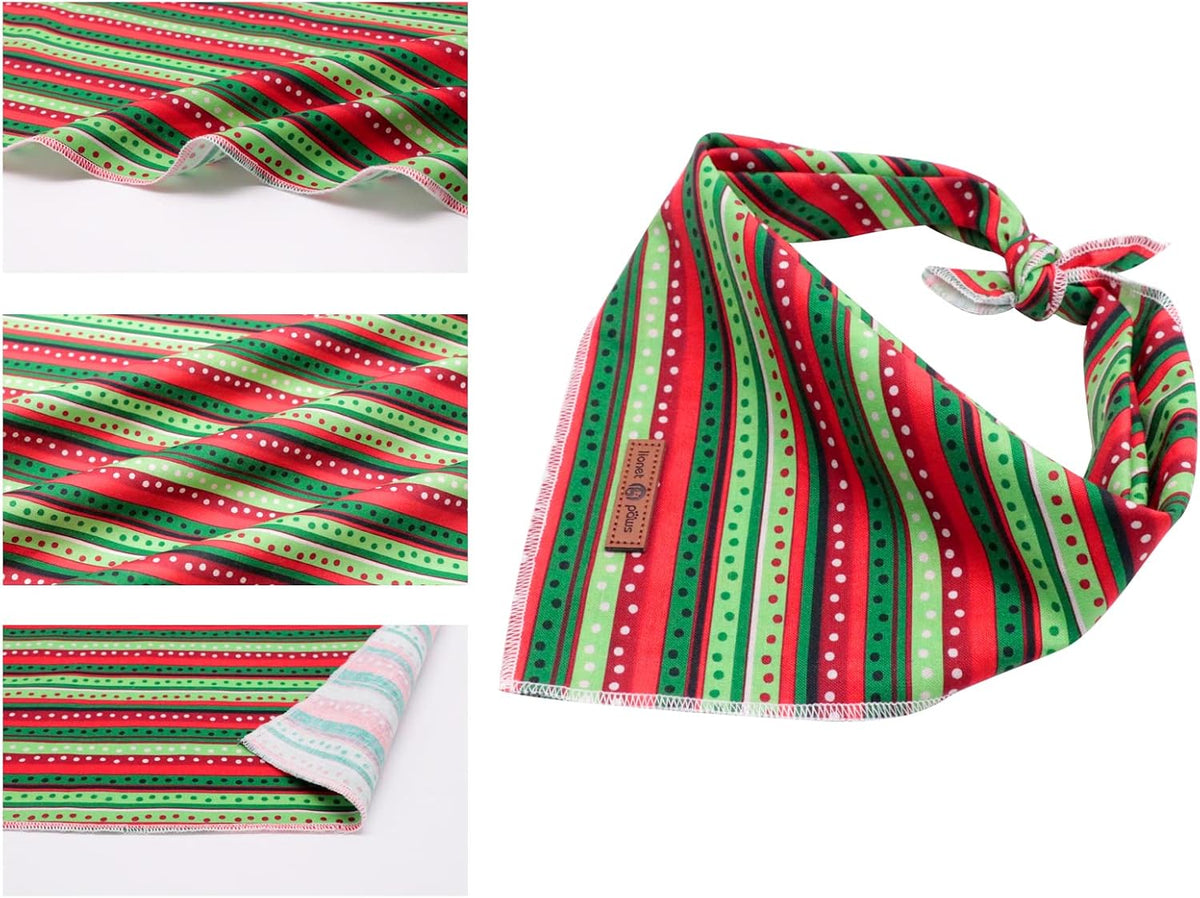 lionet paws Christmas Dog Bandana,Fabric Dogs Kerchief for Small Medium Large Dogs,Dog Cotton Triangle Bibs Scarf for Girl Boy