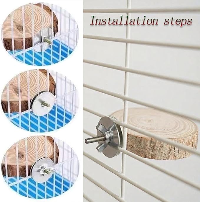 8 PCS Natural Wood Bird Perches Stand for Cage, 5 PCS Parrot Rattan Balls, Wooden Hanging Multi-Branch Perches Platform, Hammock Swing Toy for Parakeets, Budgies, Cockatiels, Conures, Macaws (13 PCS)