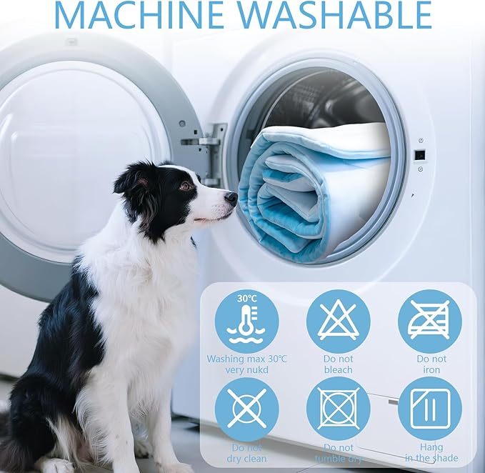 BECEMURU Dog Cooling Mat - 48" x 28" Thickening Cooling Pad Blanket for Crate, Kennel, Bed, Sofa - Machine Washable, Durable, Non-Gel - Keep Your Pet Cool and Comfortable