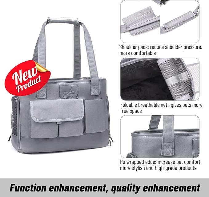 Dog Carrier, Cat Carrier, Pet Carrier, Foldable Waterproof Premium Oxford Cloth Dog Purse, Portable Bag Carrier for Small to Medium Cat and Small Dog