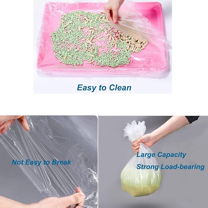 50 Pcs Disposable Rabbit Cage Liner Plastic Toilet Film Leak-Proof for Small Animals Bunny Guinea Pig Bird Cage Liners Litter Box Crate Tray Drawer Quick Cleanup Essentials Indoor (Large)