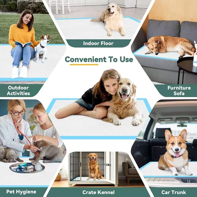 100 Count Extra Large Dog Pee Pads 28" x 34", Super Absorbent X-Large Puppy Pads Disposable Training Pads for Dogs, Quick Drying Leak-Proof Dog Potty Pads for Doggies Puppies