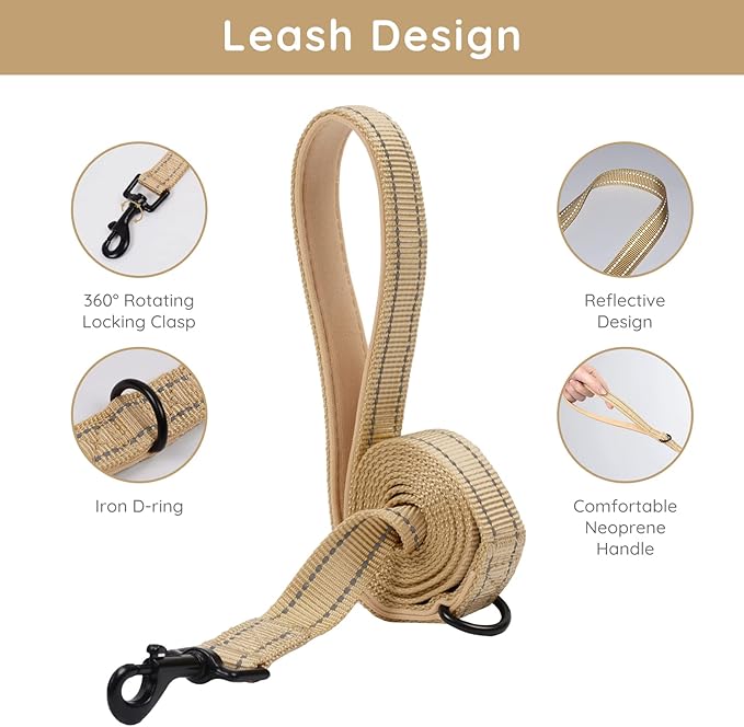 BELLA & PAL Step in Vest Harness for Small and Medium Dogs, No Pull Small Dog Harness with Leash Set, Comfortable Air Mesh Dog Vest Harness with Reflective Strip (Khaki, XS)