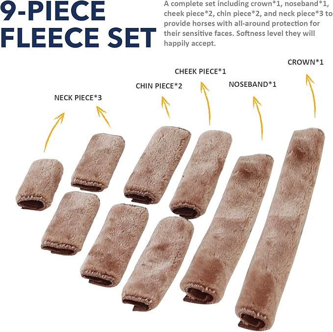 Harrison Howard Horse Halter Fleece Cover Set 9 Pieces