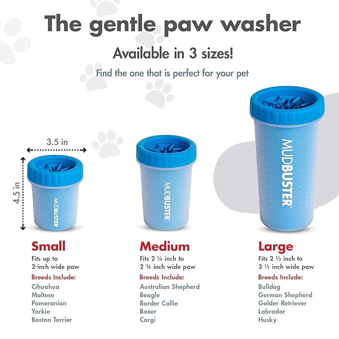Dexas Small Dog Paw Cleaner, Pro Blue, Paw Washer for Dogs, Premium Quality Pet Supplies and Dog Accessories