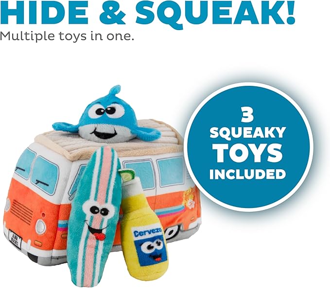 Outward Hound Hide A Surf Van Plush Dog Toy Puzzle