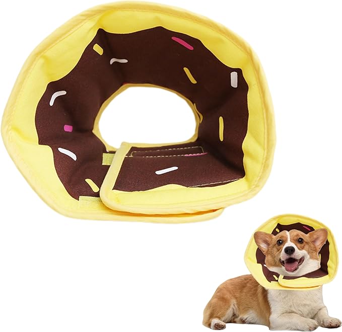 Soft Dog Cone Collar for Dogs After Surgery, Adjustable Dog Recovery Cone Collar for Medium Small Puppy Dogs and Cats to Stop Licking (Donut L)