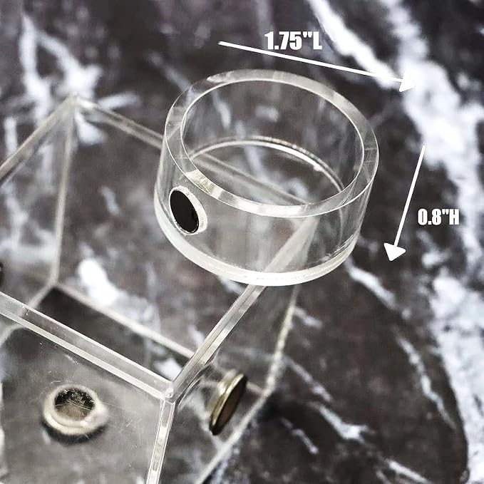 Jumping Spider Feeding Dish, Magnetic Tiny Food Dishes Water Dish for Jumping Spider, Tarantula and Other Small Pets,Transparent