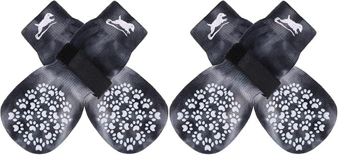 EXPAWLORER Anti Slip Dog Socks to Prevent Licking Paws, Dog Shoes for Hot Pavement, Dog Booties for Small Medium Large Senior Dogs, Traction Control Dog Boots & Paw Protectors for Hardwood Floors