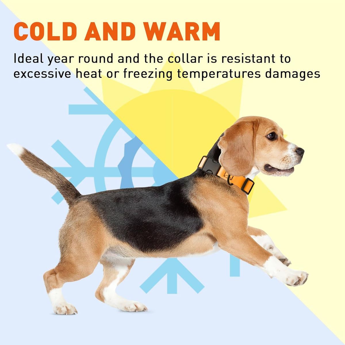 Dogline Biothane Waterproof Dog Collar with Quick Release Buckle Strong Coated Nylon Webbing with Odor- Proof for Easy Care Easy to Clean Fits Small Medium Large Dogs, Tangerine Orange 5/8" W 9-14" L