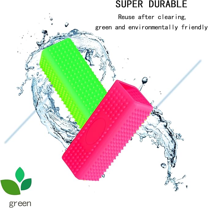 2pcs Pet Dog Cat Hair Remover, Pet Hair Removal Tool, Hollow Cleaner Brush for car，Interior, Furniture, Sofa (green and pink)
