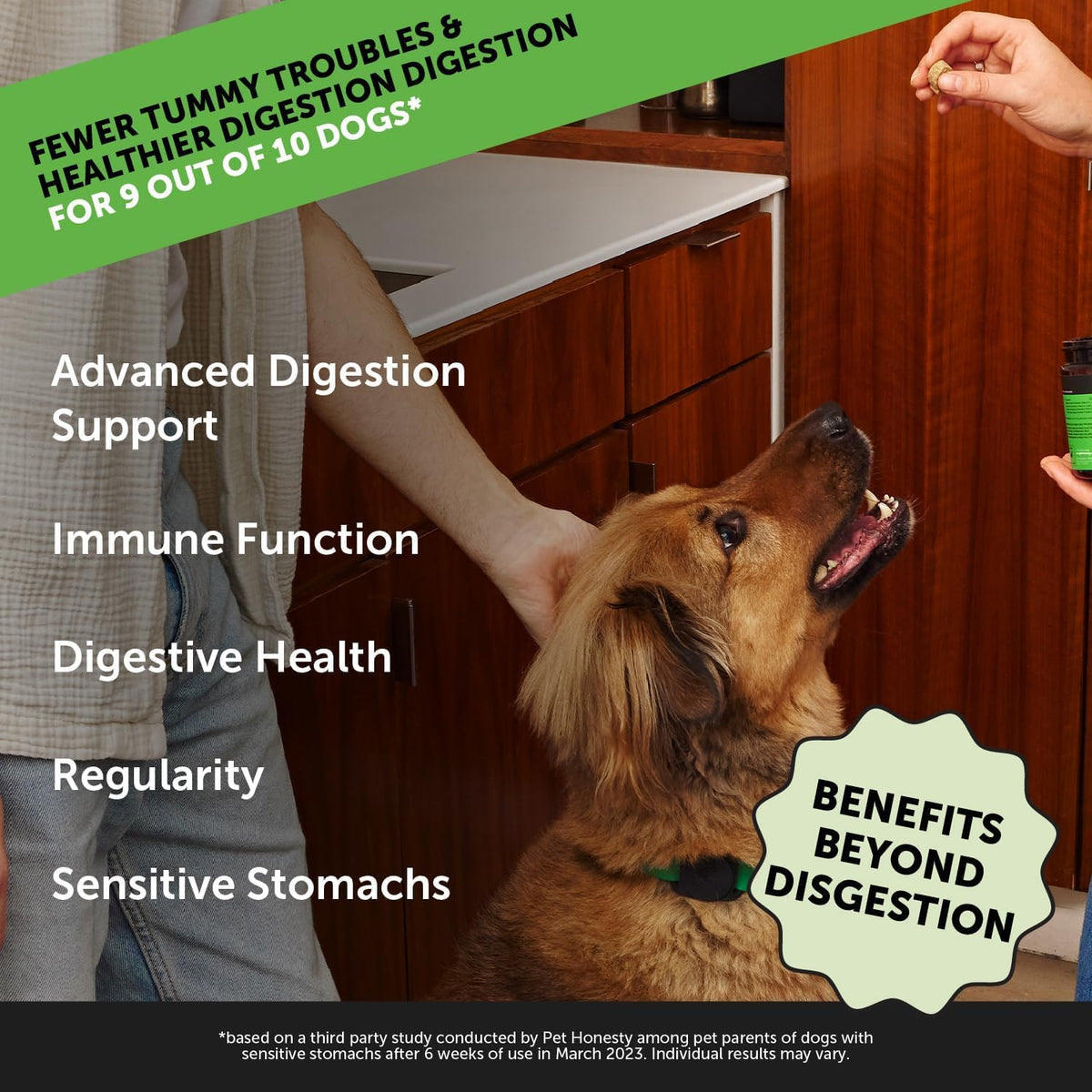 Max Strength Probiotics for Dogs - Super Pooper Dog Stool Hardener with Fiber & Digestive Enzymes, Reduce Occasional Diarrhea for Firm Perfect Poops (90 Ct)