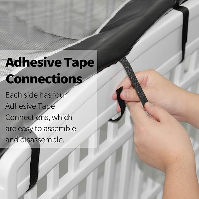 PJYuCien Dog Playpen Mesh Top Cover, Fits 36 Inch 4 Panels Regular Square Plastic Exercise Pet Pen, Adhesive Tape Connections, Black paw (Note: Cover Only, Fence Not Included)
