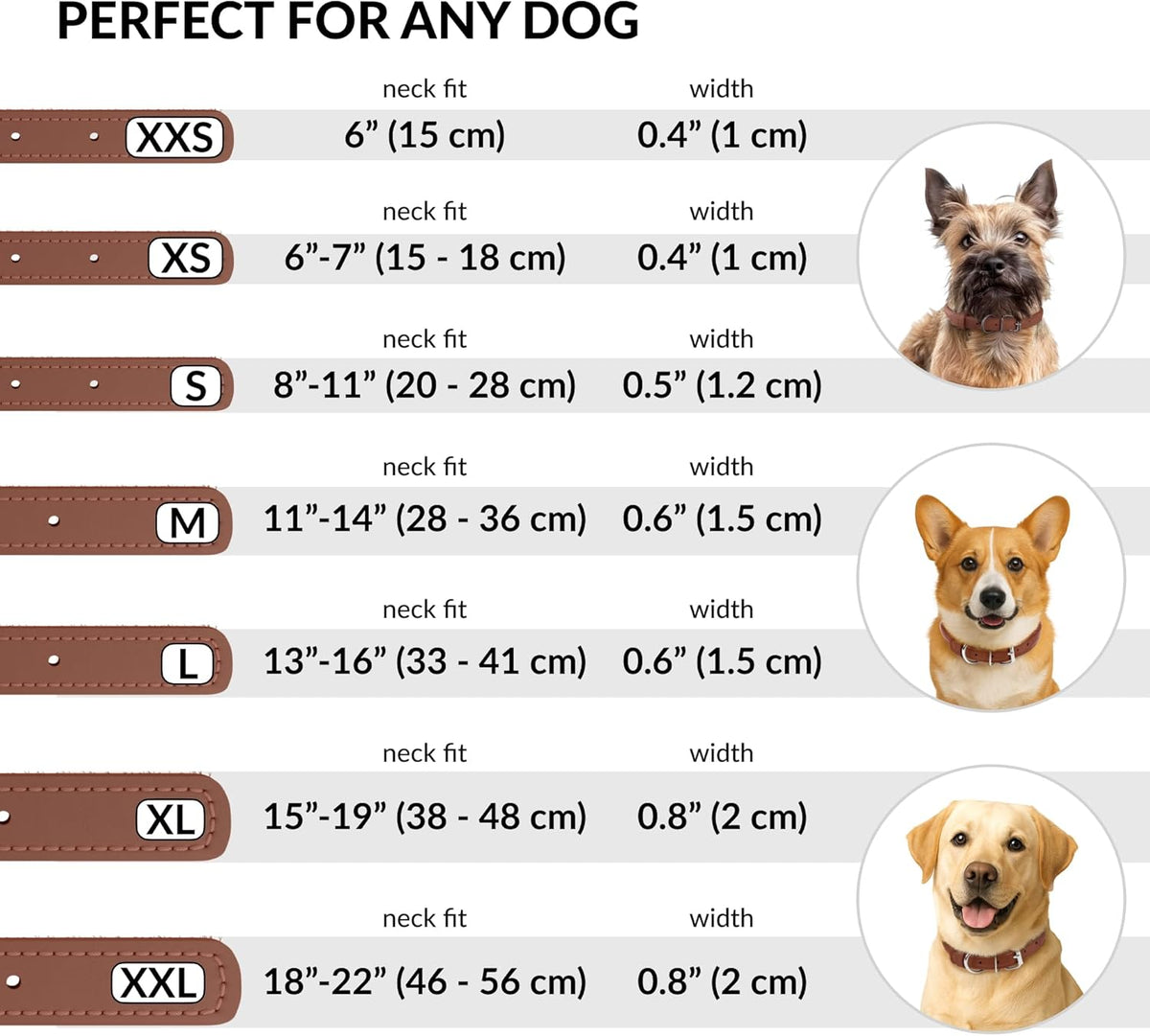 CollarDirect Rolled Leather Dog Collar, Soft Padded Round Puppy Collar, Handmade Genuine Leather Collar Dog Small Large Cat Collars 13 Colors (11-14 Inch, Cinnamon Textured)
